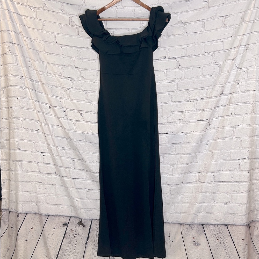 Mind Code Black Off The Shoulder Ruffle Long Gown Size Medium